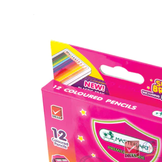 (แพ็ค 12 ) Master Art สีไม้ ดินสอสีไม้ แท่งสั้น 12 สี รุ่นซุปเปอร์ไบรท์ จำนวน 12 กล่อง