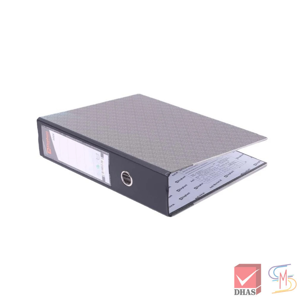 Elephant ตราช้าง แฟ้ม แฟ้มใส่เอกสาร แฟ้มสันกว้าง No.100F สีดำ จำนวน 6 แฟ้ม/แพ็ค