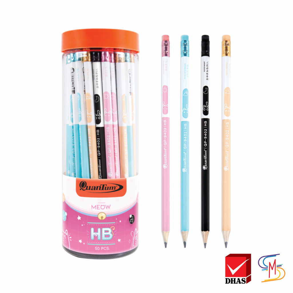 Quantum ดินสอ ดินสอดำ แฟนซี HB รุ่น QP9402 กระบอก จำนวน 50 แท่ง