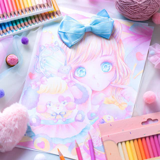 Master Art สีไม้ ดินสอสีไม้ แท่งยาว 50 สีพาสเทล (1 กล่อง)