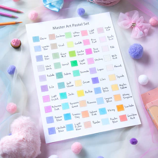 Master Art สีไม้ ดินสอสีไม้ แท่งยาว 50 สีพาสเทล (1 กล่อง)