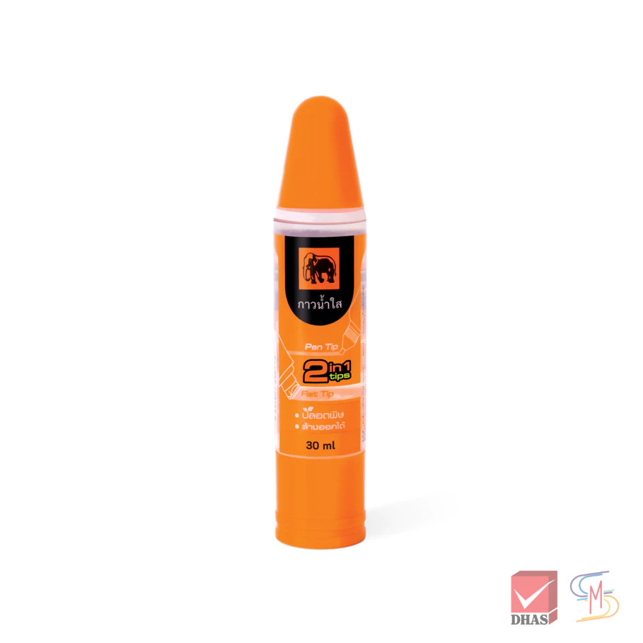 Elephant ตราช้าง กาว กาวน้ำใส STICKO 30 มล. แบบสองหัว จำนวน 1 ขวด