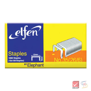 (เซ็ต12 กล่อง) Elfen ลวดเย็บกระดาษ เบอร์ 35 (26/6) จำนวน 12 กล่อง