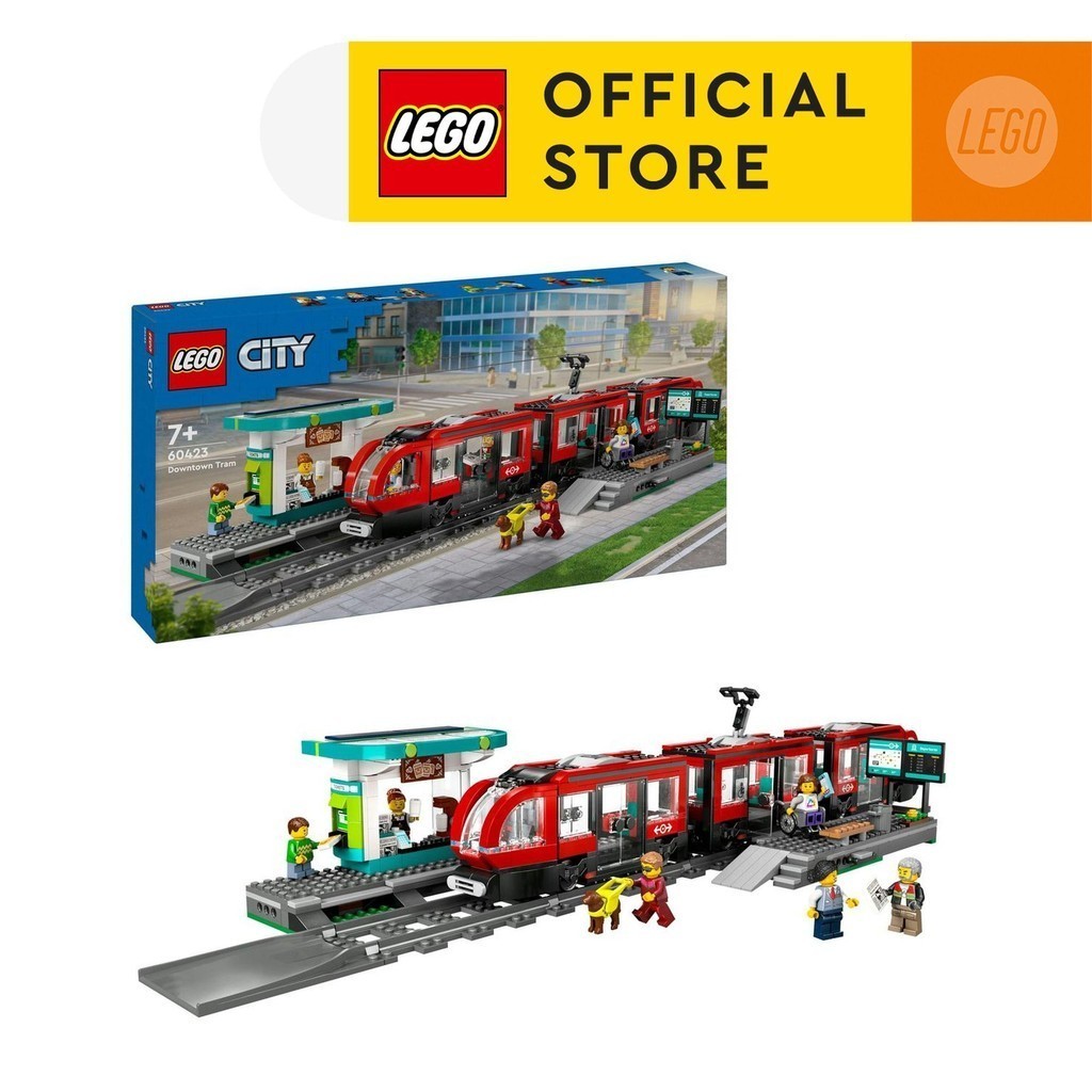 LEGO City 60423 Downtown Tram and Station (811 Pieces)