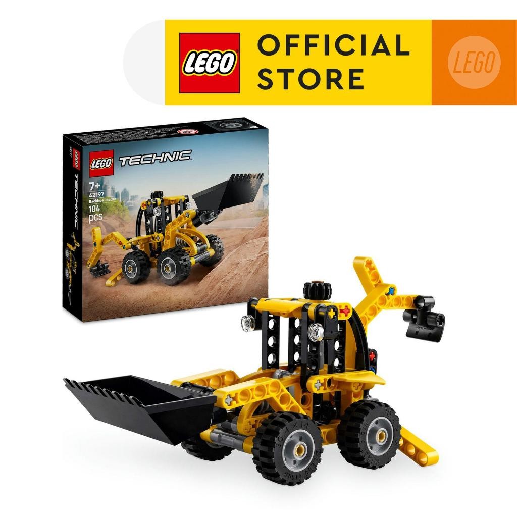 LEGO Technic 42197 Backhoe Loader (104pcs.), Building Blocks, Kids Toy