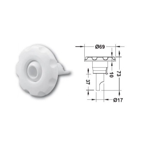 EMAUX Eyeball Spa Jet Fitting for Jacuzzi body ฝาหัวพ่นน้ำขนาด 1 นิ้ว EM1113