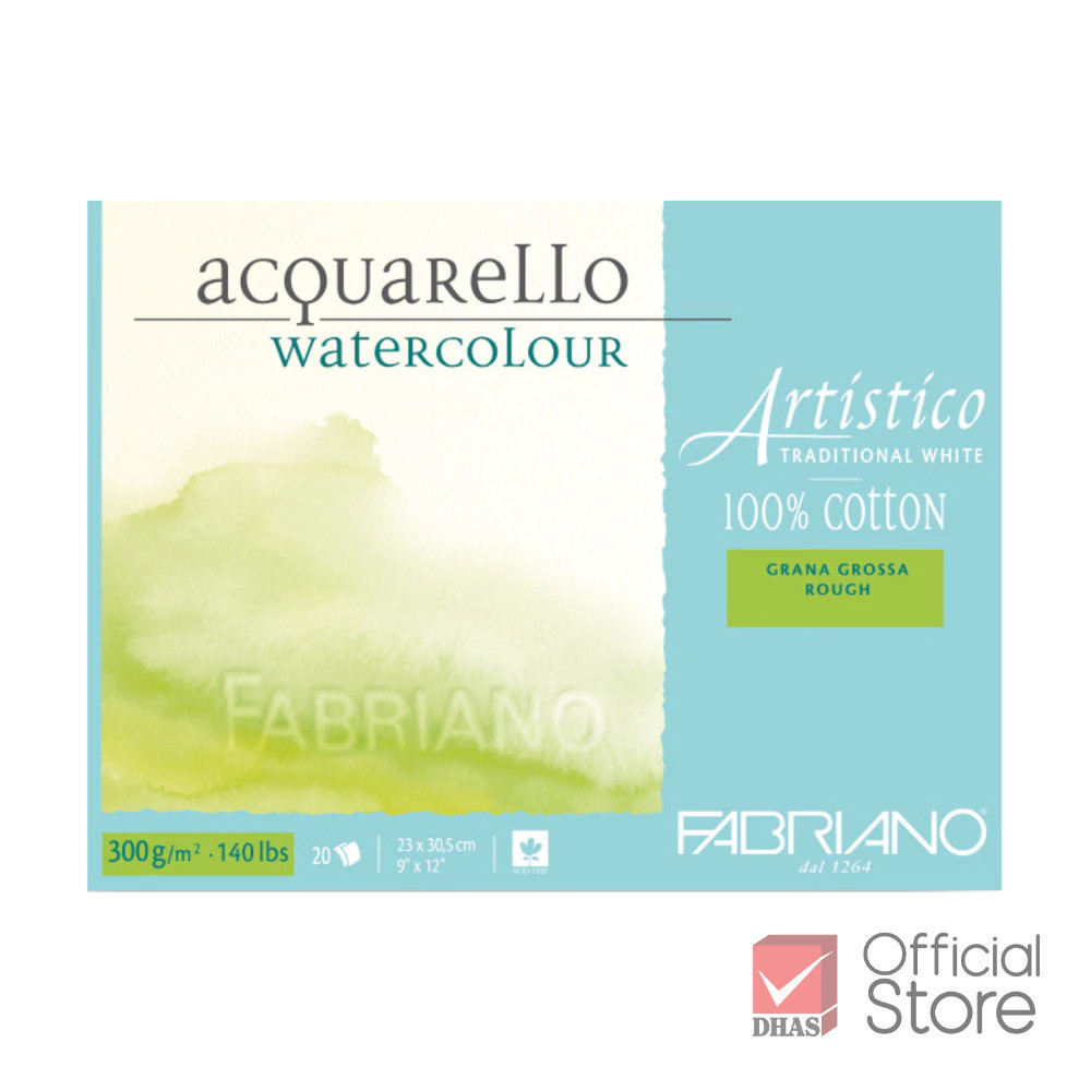 Fabriano กระดาษวาดเขียน สีน้ำ อาร์ตติสติโก้ 35.5x51cm 300G จำนวน 15 แผ่น