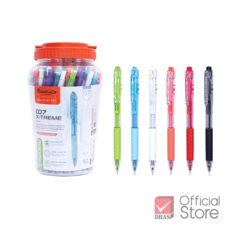 Quantum ปากกา ปากกาน้ำเงิน ปากกาโหล ปากกาลูกลื่น 007 XTREME เอ็กซ์ตรีม 0.7 จำนวน 50 ด้าม