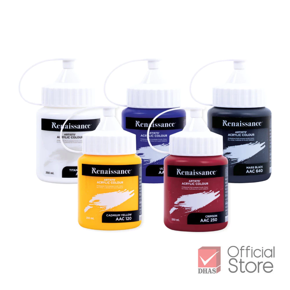 Renaissance สีอะคริลิค 250 มล. 5 เฉดสี จำนวน 1 ขวด