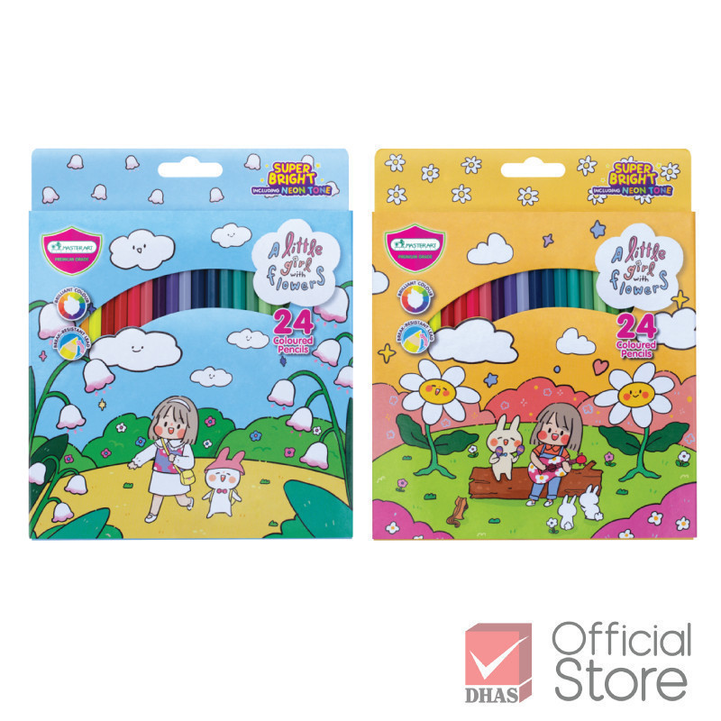 Master Art สีไม้ ดินสอสีไม้ แท่งยาว 24 สี ซิบบิลแอนฟลาวเวอร์ รุ่นซุปเปอร์ไบรท์ ลิขสิทธิ์แท้ จำนวน 1 กล่อง