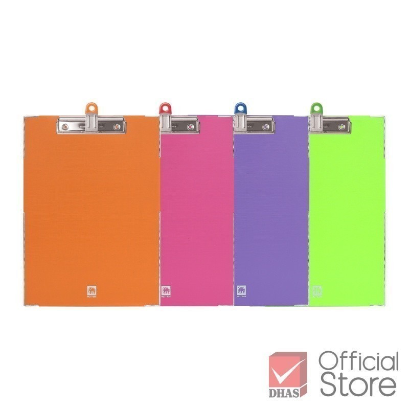 Elephant คลิปบอร์ด คลิปบอร์ดดูราพลาส No.1110F คละสี จำนวน 1 ชิ้น