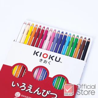 Kioku สีไม้ ดินสอสีไม้ 18 สี แท่งกลม สไตล์ญี่ปุ่น จำนวน 1 กล่อง