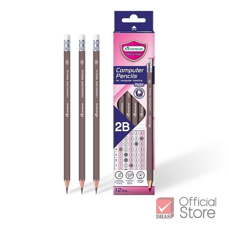 Master Art ดินสอ ดินสอดำ ดินสอ 2b 12 แท่ง TH21 จำนวน 1 กล่อง