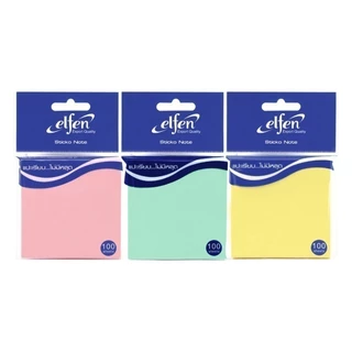 Elfen กระดาษโน๊ต กระดาษโน๊ตกาวในตัว สีพาสเทล 100 แผ่น 3x3 นิ้ว จำนวน 1 ชิ้น