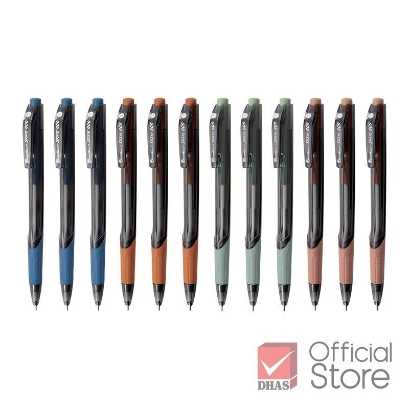 [แพ็ค 12 ด้าม] Quantum ปากกา ปากกาลูกลื่น สเก็ต Elegant น้ำเงิน 0.5 จำนวน 12 ด้าม