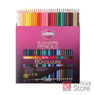 Master Art สีไม้ ดินสอสีไม้ 2 หัว 60 สี รุ่นใหม่ จำนวน 1 กล่อง