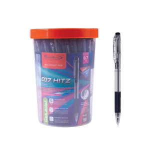 Quantum ปากกา ปากกาดำ ปากกาโหล ปากกาลูกลื่น 007 Hitz ดำ 0.7 จำนวน 50 ด้าม