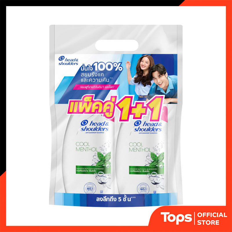 HEAD&SHOULDER เฮดแอนด์โชว์เดอร์แชมพูแอนตี้แดนดรัฟคูลเมนทอล 370มล. 1แถม1 [4902430955942]