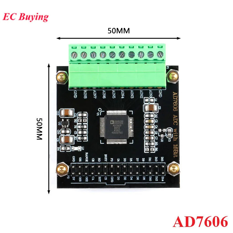โมดูลแปลงอนาล็อกเป็นข้อมูล ADC หลายช่อง AD7606 16 บิต 8 ช่อง ความถี่การสุ่มตัวอย่าง