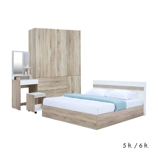 Furinbox ชุดห้องนอน รุ่นมินิโอ+ทิวลิป (เตียง, ตู้เสื้อผ้า 3 …