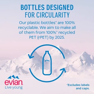 [ช้อป 3,000 ส่งฟรี กทม. และปริมณฑลบางพื้นที่] Evian Natural Mineral Water เอเวียง น้ำแร่ธรรมชาติ 1 ลิตร x 12 ขวด