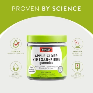 Swisse Beauty เยลลี่เคี้ยวได้ 99% ปราศจากน้ำตาล (ผม ผิว เล็บ คอลลาเจน เสริมสร้างภูมิคุ้มกัน โพรไบโอติก น้ำส้มสายชูหมักจากแอปเปิ้ล + ไฟเบอร์ มัลติวิตามิน) (EXP:05 2027)