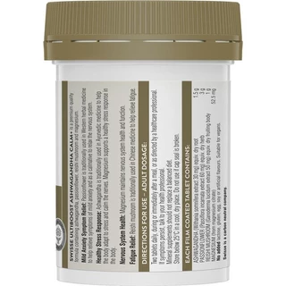 Swisse Ultiboost Ashwagandha Calm+ 60 Tablets วิตามินช่วยคลายเครียด และลดความวิตกกังวล 60 เม็ด (EXP:10 2027)