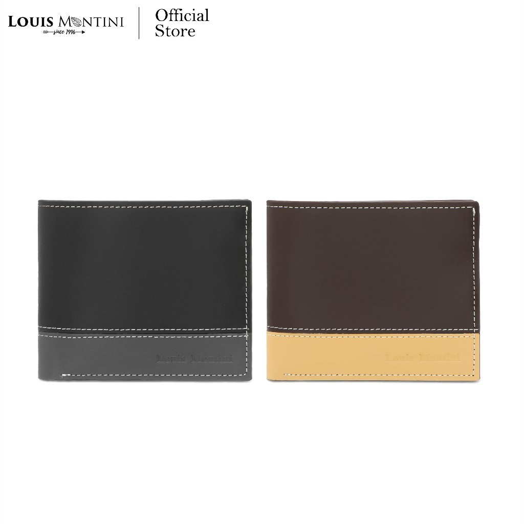 [ส่งด่วนฟรี] Louis Montini (High Collection) กระเป๋าสตางค์ผู้ขาย หนังวัวแท้ รับประกันคุณภาพ กระเป๋าทรงดอลล่าร์ TTM087