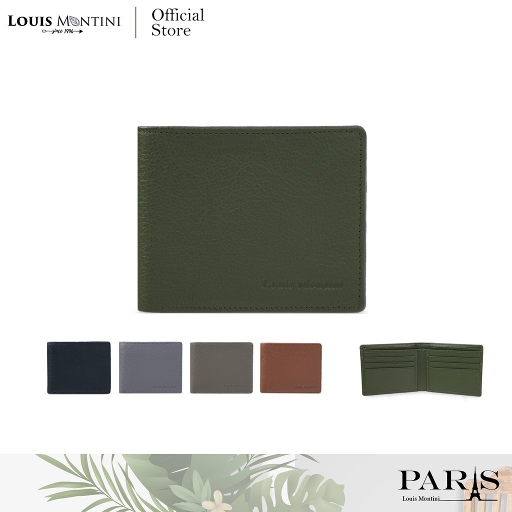 Louis Montini (Minimal Style) กระเป๋าสตางค์หนังวัวแท้ กระเป๋าผู้ชายหนังแท้ สไตล์เรียบง่าย MEN’s WALLET TTM092