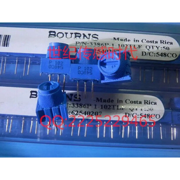 จัดส่งฟรี 50 ชิ้น/ล็อต 3386P-1-102 3386P-1-102LF ทริมเมอร์ 1K OHM 0.5W PC PIN ทริมพอตเตนชิโอมิเตอร์ 