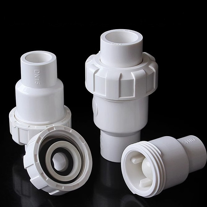 วาล์วกันกลับ PVC  ขนาด 20-75 มม. กันน้ำไหลย้อน วัสดุพลาสติกคุณภาพสูง ใช้ในระบบน้ำประปาและเกษตร