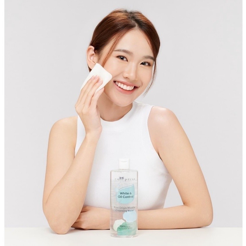 CUTE PRESS PURE ORIGIN MICELLAR CLEANSING WATER 500 ml ไมเซลลาร์ เคล็นซิ่ง วอเทอร์ ทำความสะอาดผิวหน้า สูตรคุมมัน