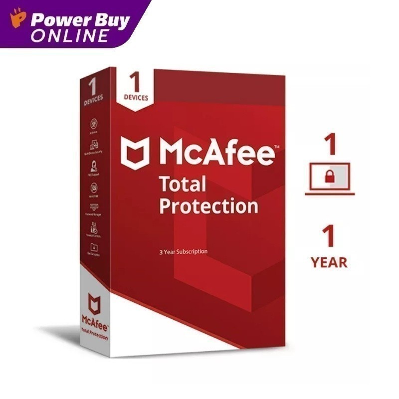 MCAFEE ซอฟแวร์ Antivirus Total Protection 1 Device 1 Year รุ่น MTP1D1Y-BOX