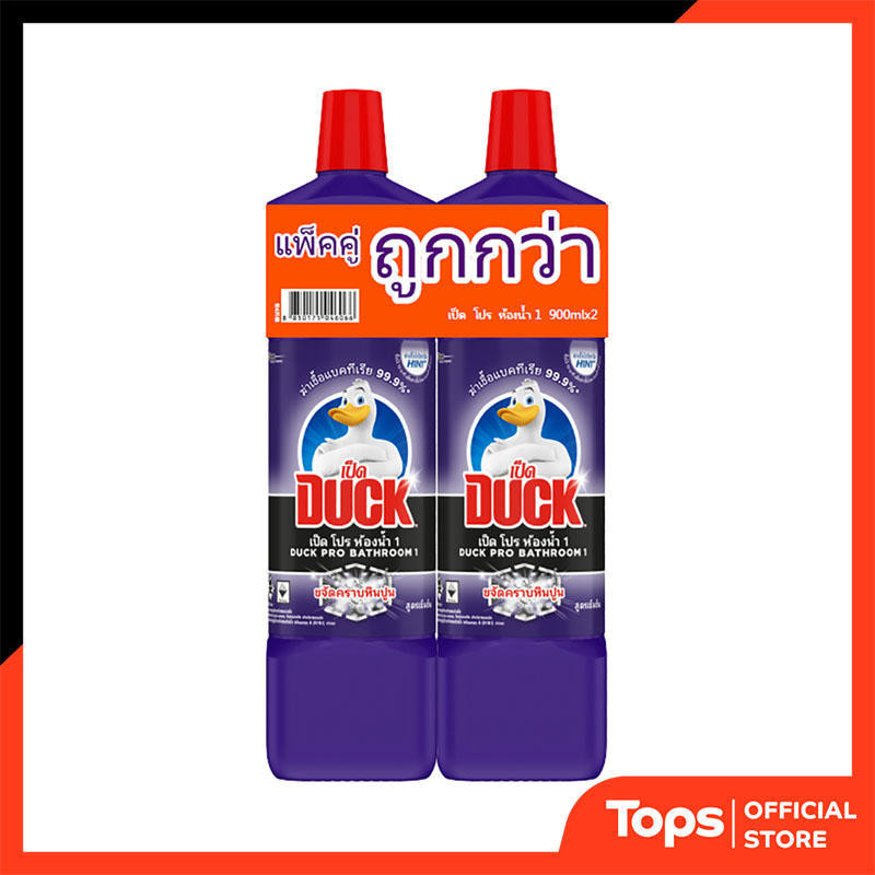 DUCK เป็ดมิสเตอร์มัสเซิลผลิตภัณฑ์ทำความสะอาดห้องน้ำสีม่วง 900มล. แพค 2 [8850175030522]