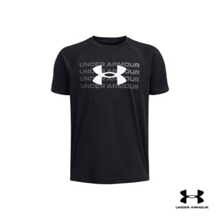 Under Armour เสื้อแขนสั้น UA Tech™ Wordmark Logo สำหรับเด็กผ…