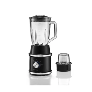 Singer SGSMB15 เครื่องปั่นน้ำผลไม้ High Speed Blender 1.5 L โถแก้ว สีดำ