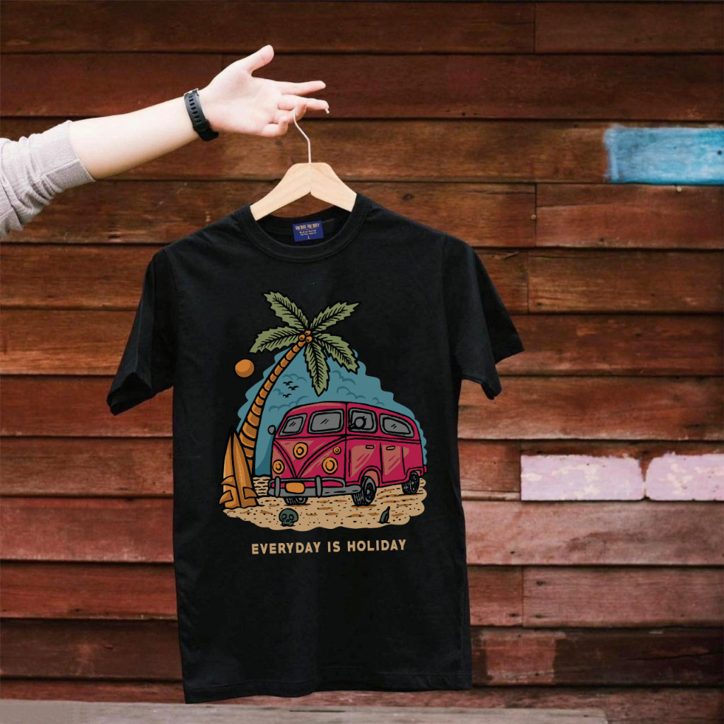 (พร้อมส่ง) เสื้อยืด EVERYDAY IS HOLIDAY - ผ้า Cotton100%