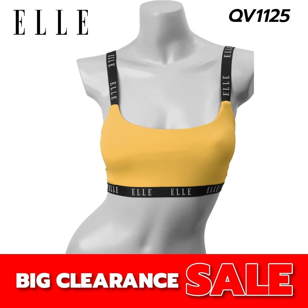 ELLE เสื้อชั้นในแบรนด์ดัง รุ่น QV1125 บราไร้โครง Classic ฟองน้ำแบบโมล เนื้อนุ่ม ถอดออกได้ เก็บกระชับลำตัว