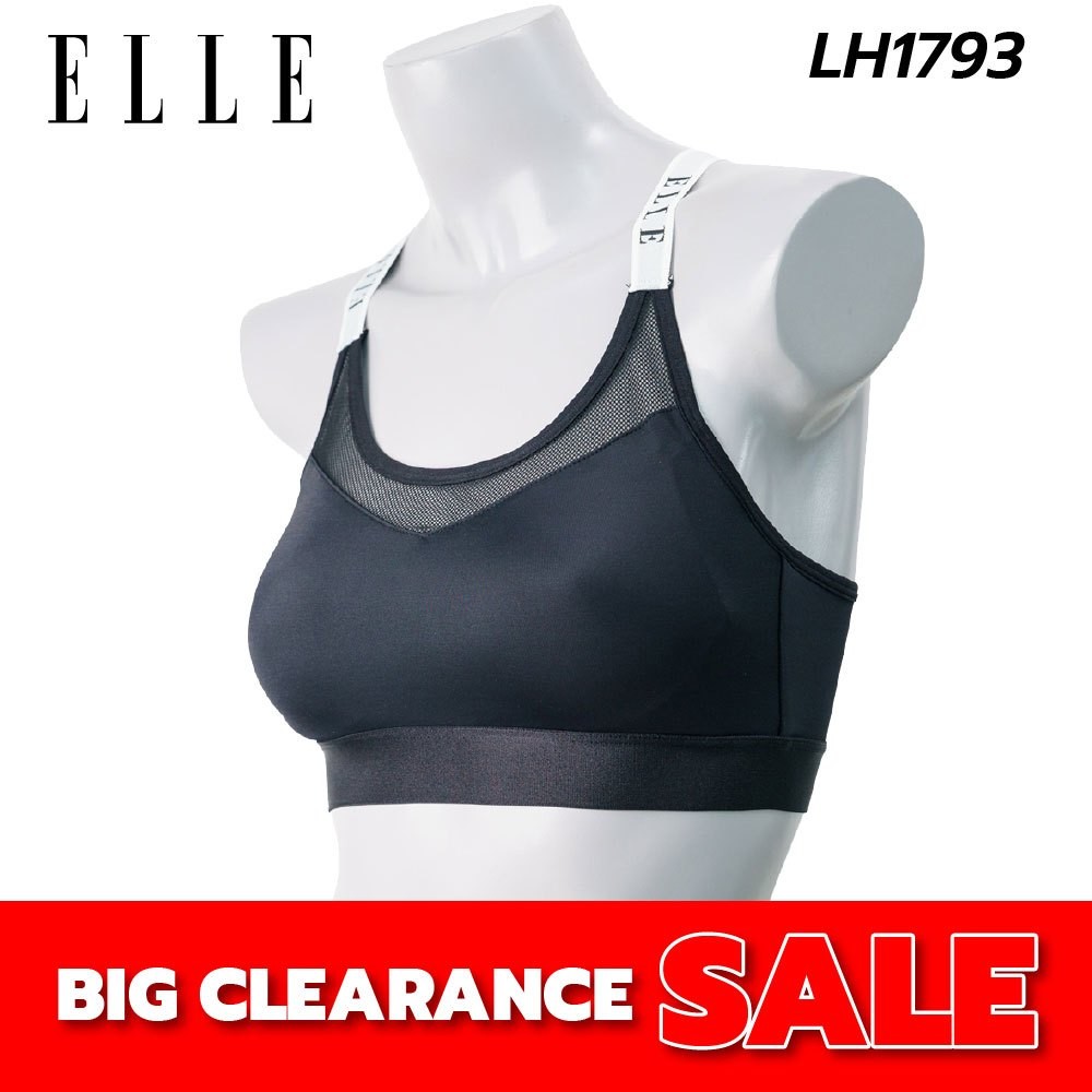 ELLE  รุ่น LH1793บังทรงตัวสั้น Sport Bra  ใส่ออกกำลังกาย ผ้าTWO WAY + NET