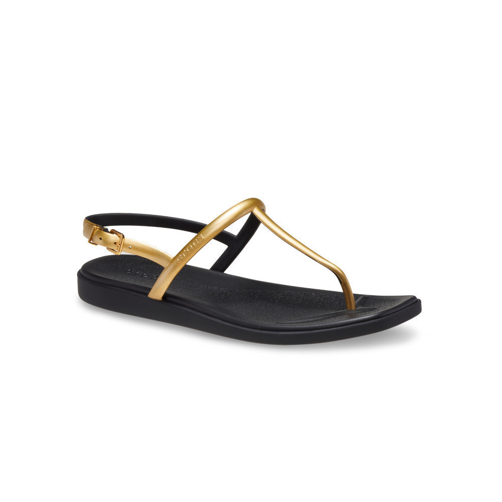 CROCS รองเท้าแตะผู้หญิง MIAMI METALLIC THONG FLIP รุ่น 210039001 - BLACK