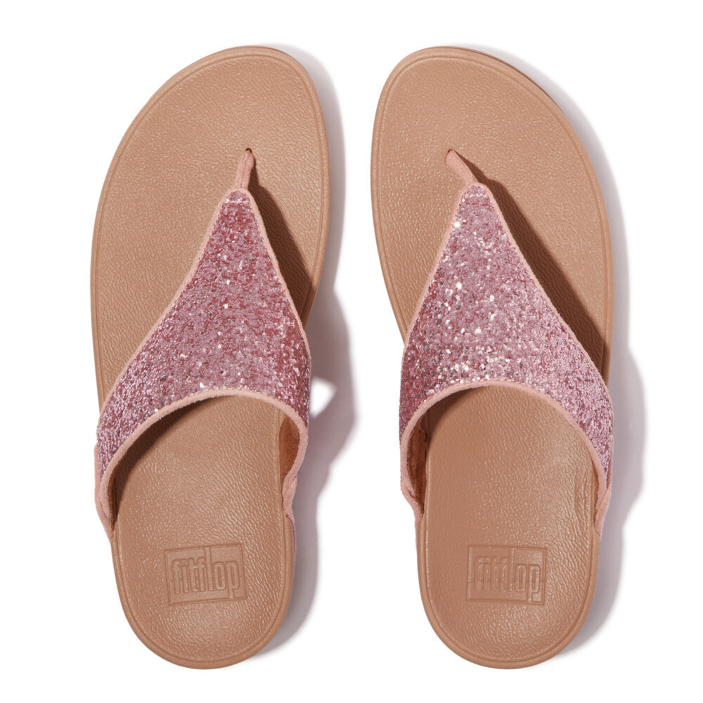 FITFLOP LULU GLITTER รองเท้าแตะแบบหูหนีบผู้หญิง รุ่น X03-B50 สี METALLIC SOFT BLUSH