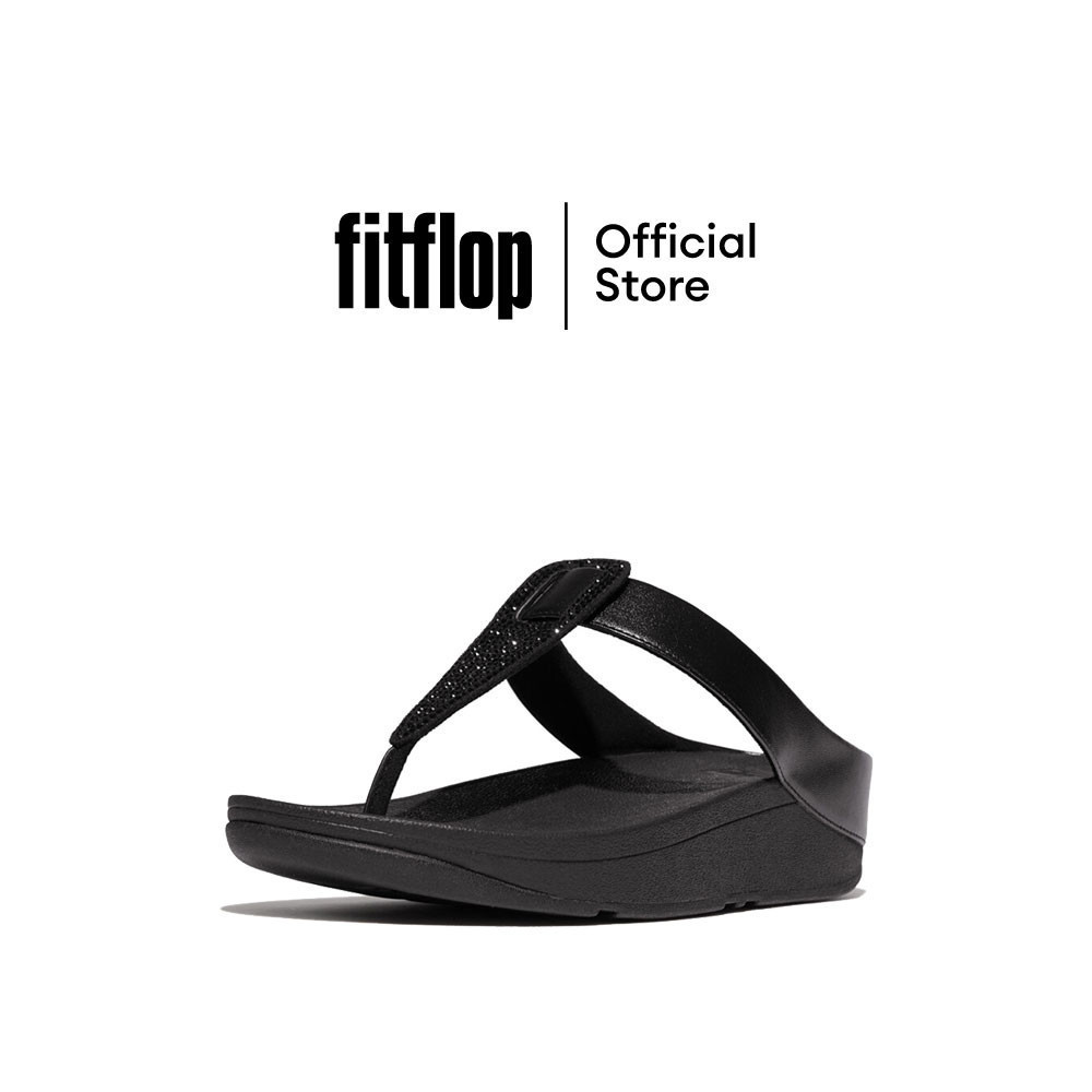 FITFLOP FINO CRYSTAL METALLIC TOE-POST รองเท้าแตะแบบหูหนีบผู้หญิง รุ่น IU2-090 สี BLACK
