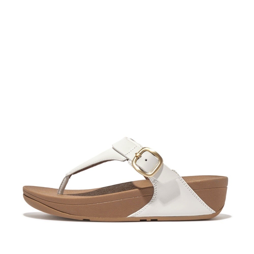 FITFLOP LULU ADJUSTABLE LEATHER รองเท้าแตะแบบหูหนีบผู้หญิง รุ่น ES8-194 สี WHITE