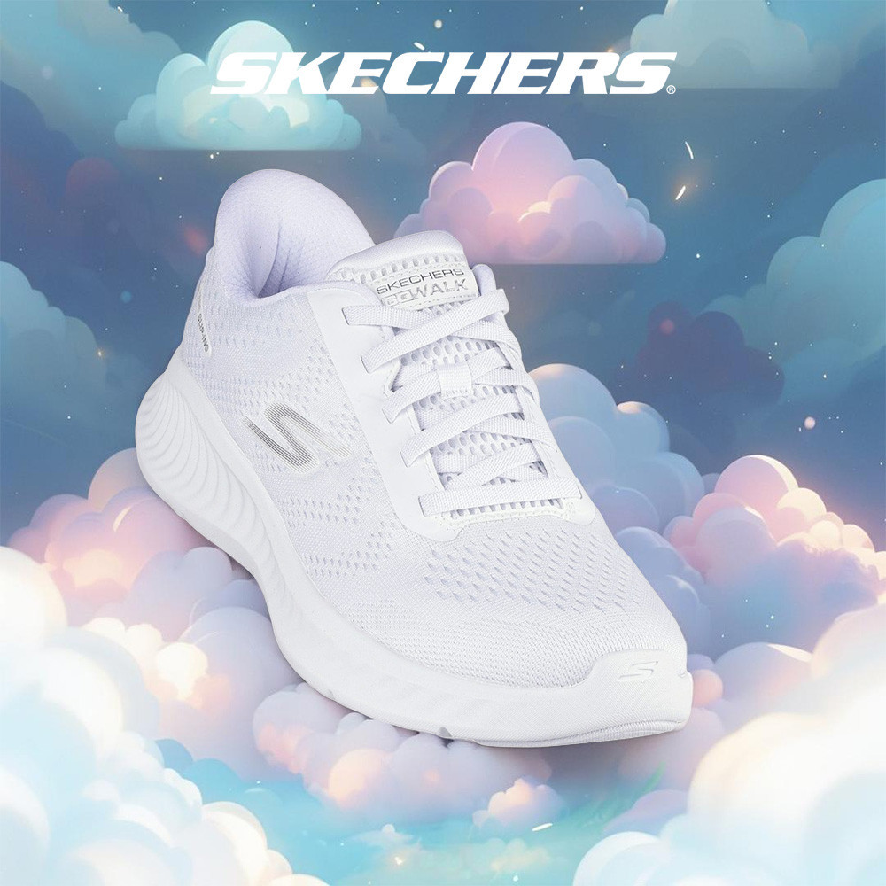 Skechers สเก็ตเชอร์ส รองเท้าผู้หญิง Women GOwalk Now GOwalk Shoes - 125643-WHT - Air-Cooled Goga Mat