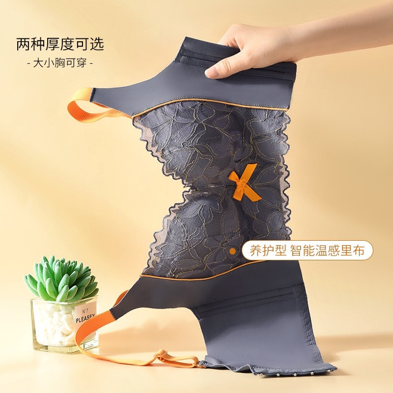 ชุดชั้นในไร้โครง มีลายดอกสวยงาม เก็บข้างดี ผ้านิ่มใส่สบาย มีฟองดันฟองหนา2.5ซม รุ่น NY119-2