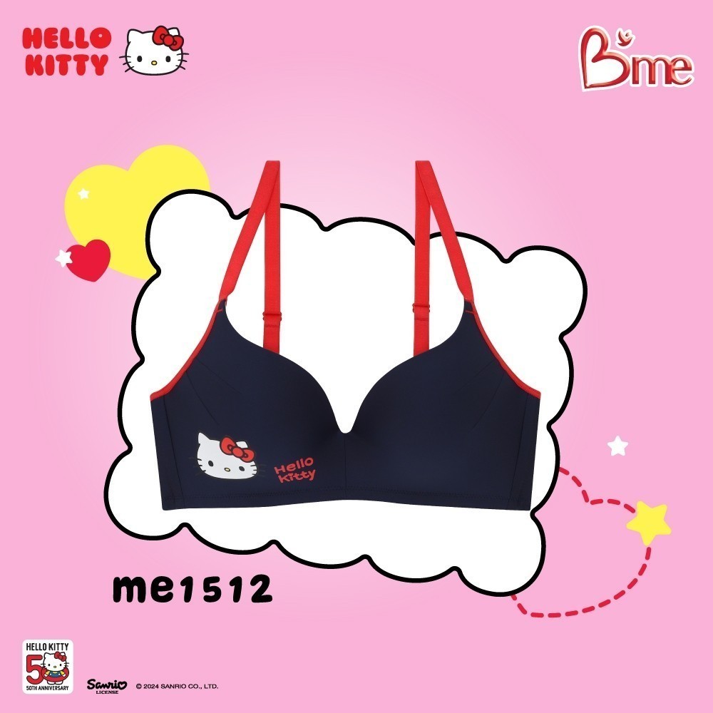 B'me เสื้อชั้นในไร้โครง level 3 ฟองหนา รุ่น ME1512 (Hello Kitty)  สีกรม สีครีม สีเทา