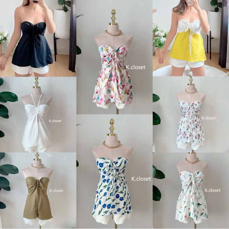 Viera tube top เสื้อเกาะอก เสื้อคล้องคอ ใส่ได้2แบบ