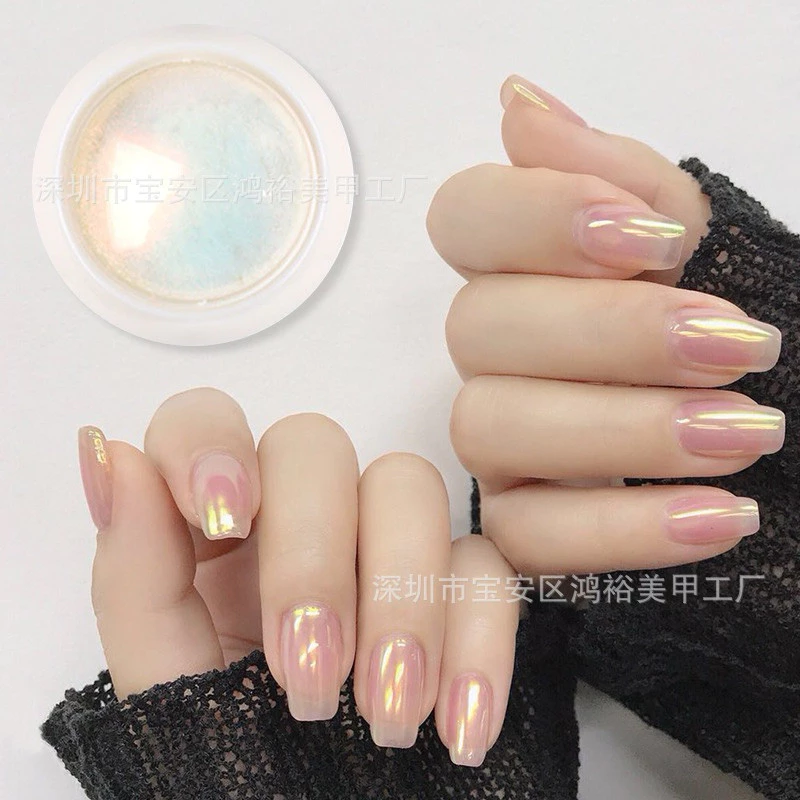 ผงกลิตเตอร์ ผงกระจก ไข่มุก สีขาว สําหรับตกแต่งเล็บ