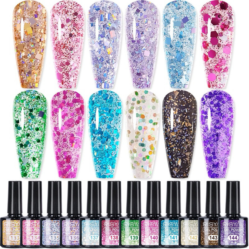 สีชิมเมอร์ risyal สีสวย สอนค้าพร้อมส่งในไทยขนาด 7.3ml
