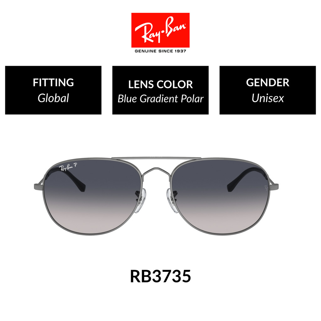 RAY-BAN AVIATOR BAIN BRIDGE RB3735 004/78 - Sunglasses แว่นกันแดด